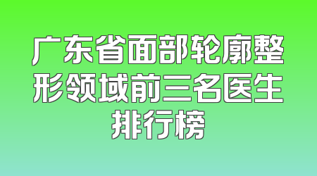 广东省面部轮廓整形领域前三名医生排行榜