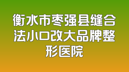 衡水市枣强县缝合法小口改大品牌整形医院