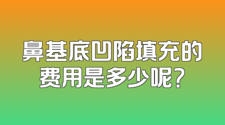 鼻基底凹陷填充的费用是多少呢？