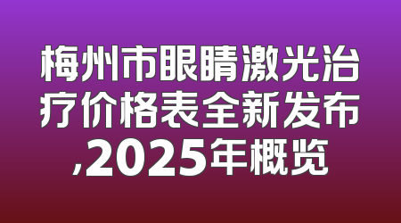 梅州市眼睛激光治疗价格表全新发布，2025年概览