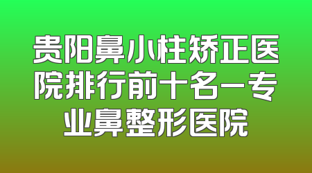 贵阳鼻小柱矫正医院排行前十名_专业鼻整形医院