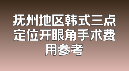 抚州地区韩式三点定位开眼角手术费用参考