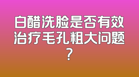 白醋洗脸是否有效治疗毛孔粗大问题？