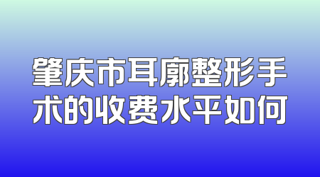肇庆市耳廓整形手术的收费水平如何