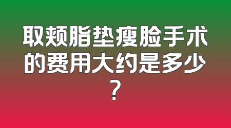 取颊脂垫瘦脸手术的费用大约是多少？