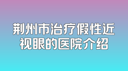 荆州市治疗假性近视眼的医院介绍