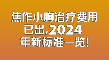 焦作小胸治疗费用已出，2024 年新标准一览！