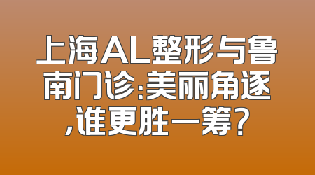 上海AL整形与鲁南门诊：美丽角逐，谁更胜一筹？