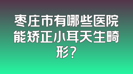 枣庄市有哪些医院能矫正小耳天生畸形？
