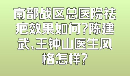 南部战区总医院祛疤效果如何？陈建武、王钟山医生风格怎样？