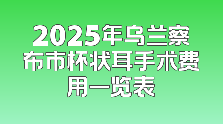 2025年乌兰察布市杯状耳手术费用一览表
