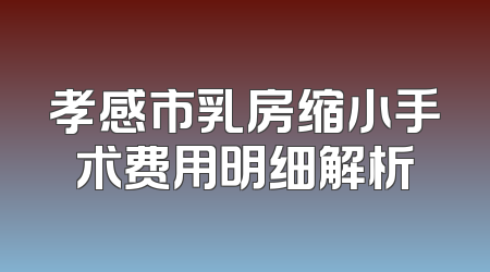 孝感市乳房缩小手术费用明细解析