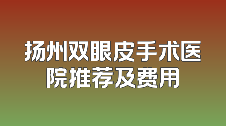 扬州双眼皮手术医院推荐及费用
