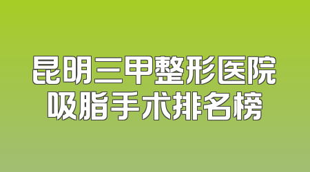 昆明三甲整形医院吸脂手术排名榜