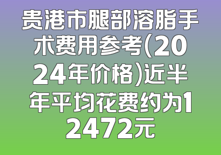 贵港市腿部溶脂手术费用参考(2024年价格)近半年平均花费约为12472元