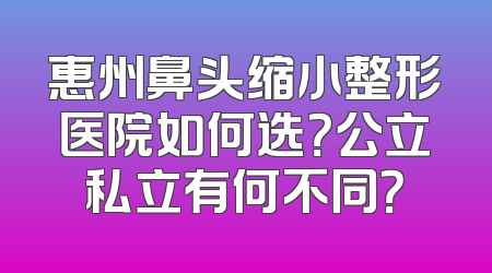 惠州鼻头缩小整形医院如何选？公立私立有何不同？