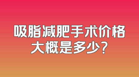 吸脂减肥手术价格大概是多少？