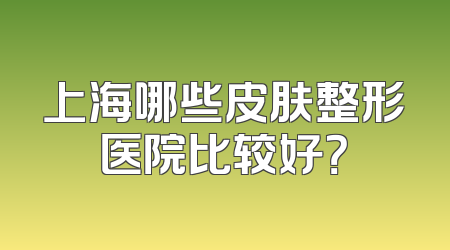 上海哪些皮肤整形医院比较好？