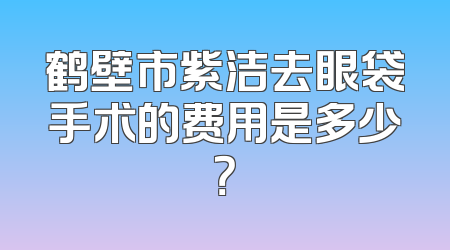 鹤壁市紫洁去眼袋手术的费用是多少？