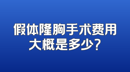 假体隆胸手术费用大概是多少？