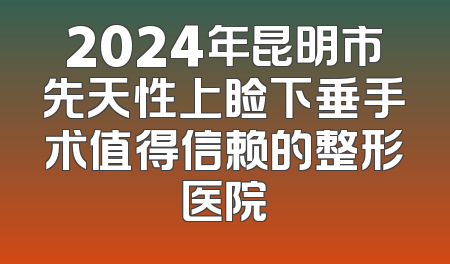 2024年昆明市先天性上睑下垂手术值得信赖的整形医院