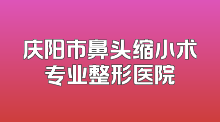 庆阳市鼻头缩小术专业整形医院
