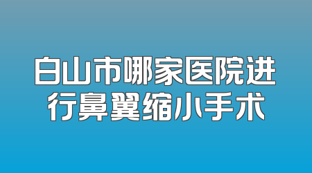 白山市哪家医院进行鼻翼缩小手术