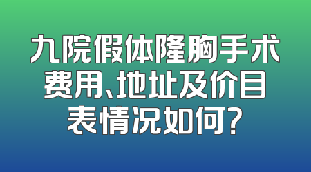 九院假体隆胸手术费用、地址及价目表情况如何？