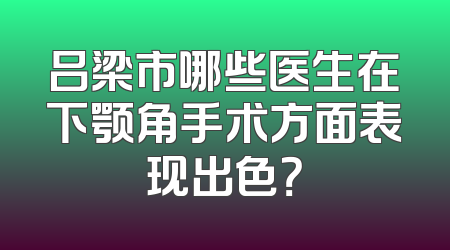 吕梁市哪些医生在下颚角手术方面表现出色？