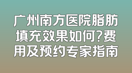 广州南方医院脂肪填充效果如何？费用及预约专家指南