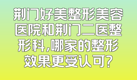荆门好美整形美容医院和荆门二医整形科，哪家的整形效果更受认可？