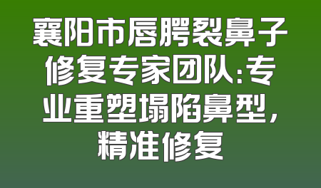 襄阳市唇腭裂鼻子修复专家团队：专业重塑塌陷鼻型，精准修复