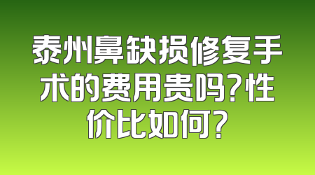 泰州鼻缺损修复手术的费用贵吗？性价比如何？
