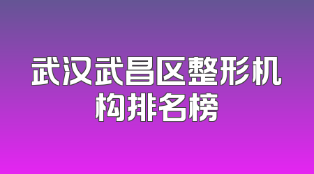 武汉武昌区整形机构排名榜