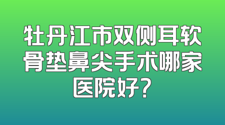 牡丹江市双侧耳软骨垫鼻尖手术哪家医院好？