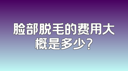 脸部脱毛的费用大概是多少？