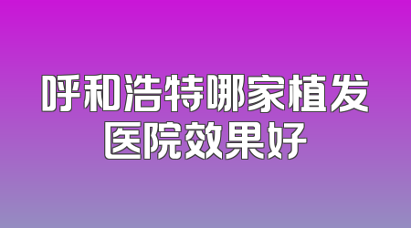 呼和浩特哪家植发医院效果好