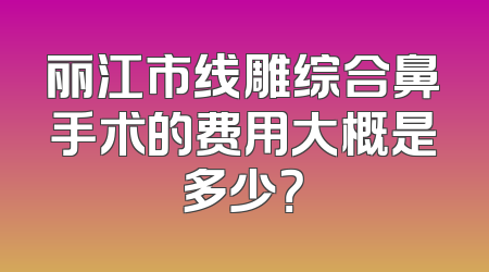 丽江市线雕综合鼻手术的费用大概是多少？