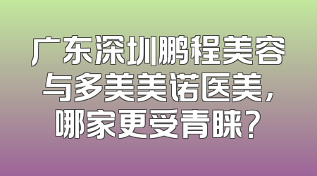 广东深圳鹏程美容与多美美诺医美，哪家更受青睐？