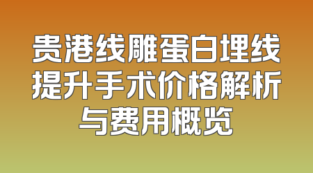 贵港线雕蛋白埋线提升手术价格解析与费用概览