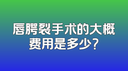唇腭裂手术的大概费用是多少？