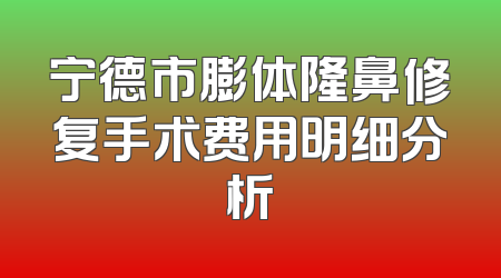 宁德市膨体隆鼻修复手术费用明细分析