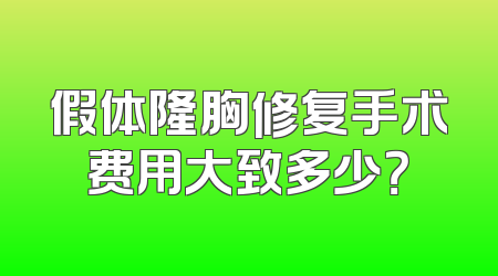 假体隆胸修复手术费用大致多少？