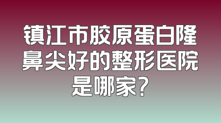 镇江市胶原蛋白隆鼻尖好的整形医院是哪家？