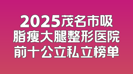 2025茂名市吸脂瘦大腿整形医院前十公立私立榜单