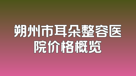 朔州市耳朵整容医院价格概览