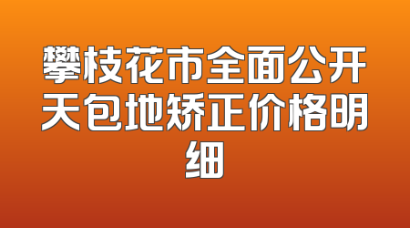 攀枝花市全面公开天包地矫正价格明细