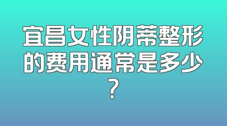 宜昌女性阴蒂整形的费用通常是多少？