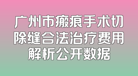 广州市瘢痕手术切除缝合法治疗费用解析公开数据