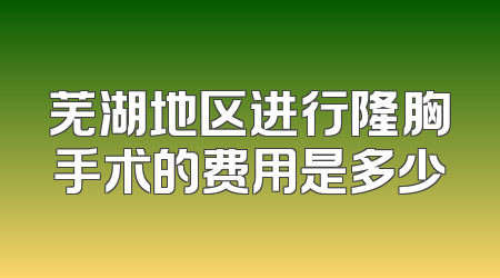 芜湖地区进行隆胸手术的费用是多少